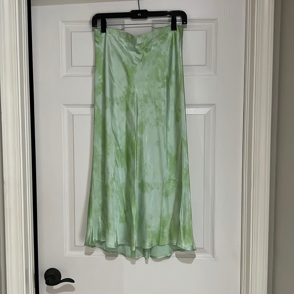 Rails Light Green Satin Slip Skirt